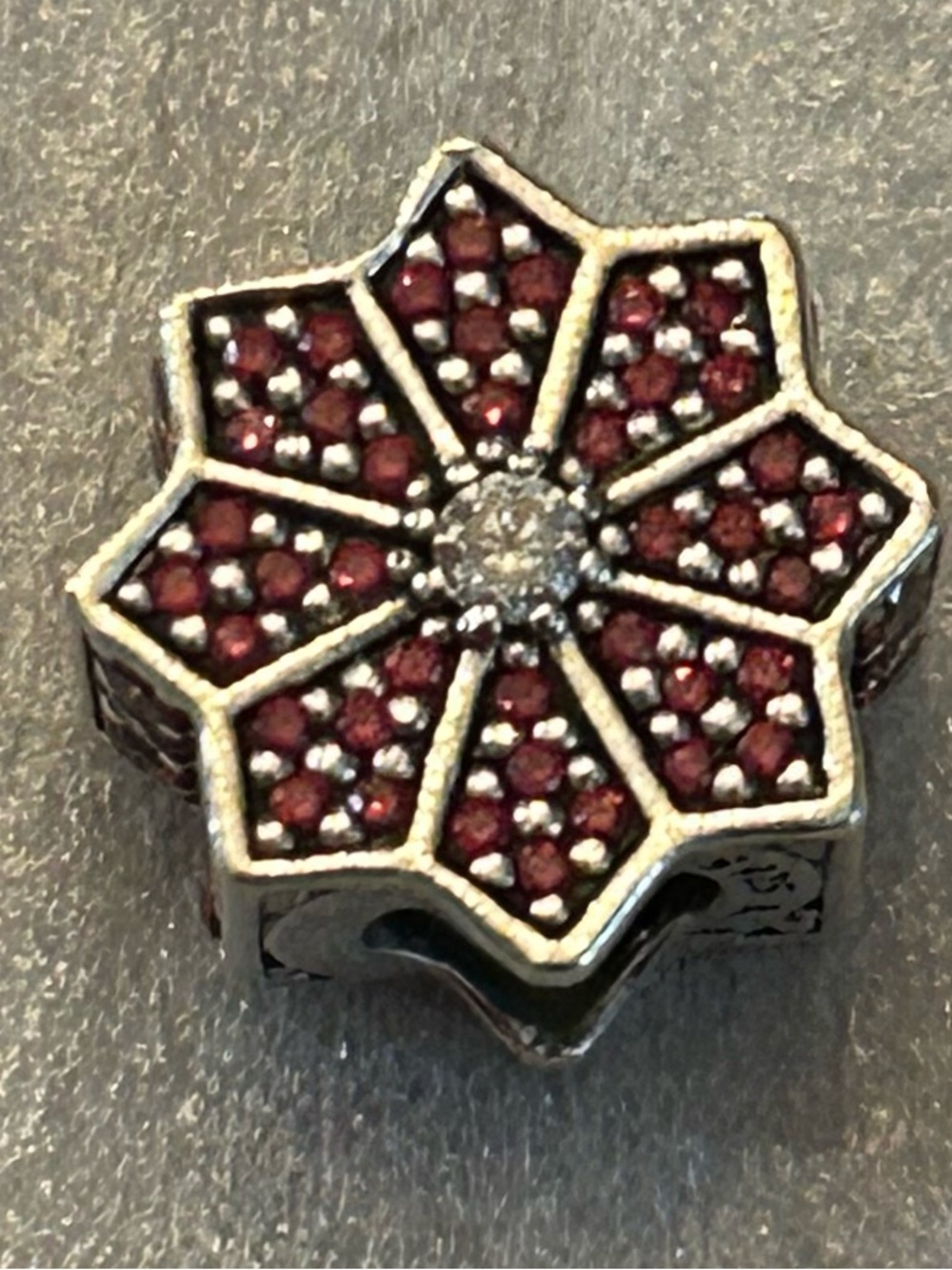 Pandora 2016 Ltd Edition Christmas Red Poinsettia Crystal Holiday Charm - Picture 2 of 7